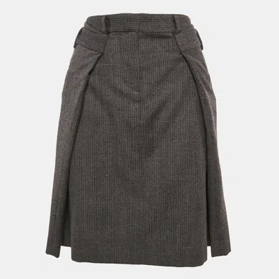 Pre-owned Mm6 Maison Margiela Maison Margiela Grey Wool Pleated Pencil Skirt M