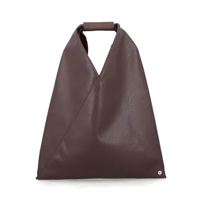 Mm6 Maison Margiela Maison Margiela Japanese Classic Small Faux Leather Bag Brown Polyurethane Tote