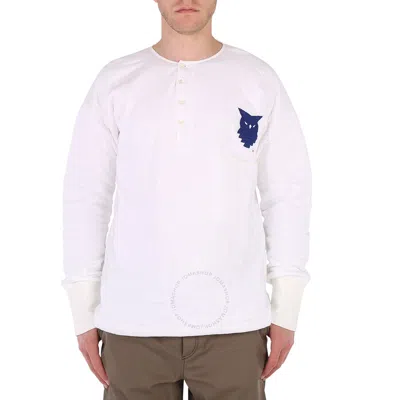 Mm6 Maison Margiela Maison Margiela Men's White Bird Embroidered Long Sleeve Shirt