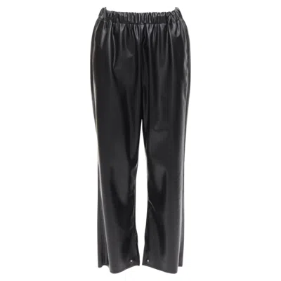 Pre-owned Mm6 Maison Margiela Maison Margiela Mm6 Black Faux Leather Grommet Cropped Pants It38 Xs
