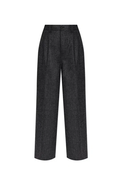 Mm6 Maison Margiela Maison Margiela Wool Trousers With Pleats In Black