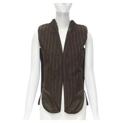 Pre-owned Mm6 Maison Margiela Maison Martin Margiela Artisanal 2003 Runway Brown Deconstructed Sleeves Vest