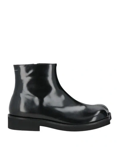 Mm6 Maison Margiela Man Ankle Boots Black Size 9 Leather