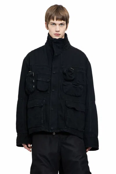 Mm6 Maison Margiela Man Black Jackets