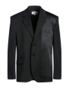 Mm6 Maison Margiela Logo-patch Single-breasted Blazer In Black