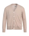 Mm6 Maison Margiela Man Cardigan Beige Size L Virgin Wool, Acrylic In Beige