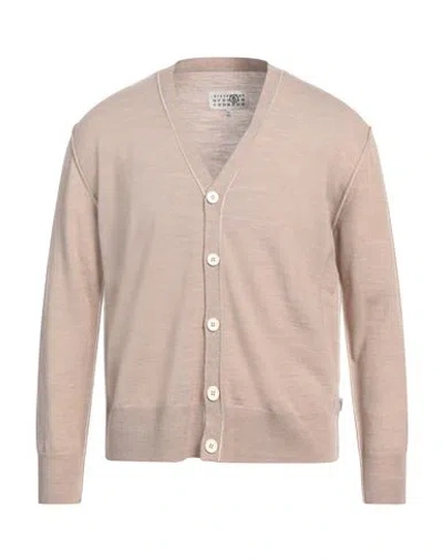 Mm6 Maison Margiela Man Cardigan Beige Size L Virgin Wool, Acrylic