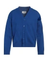 Mm6 Maison Margiela Cut-out Fine-knit Cardigan In Blue