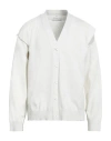 Mm6 Maison Margiela Man Cardigan Cream Size Xl Polyester, Viscose In White