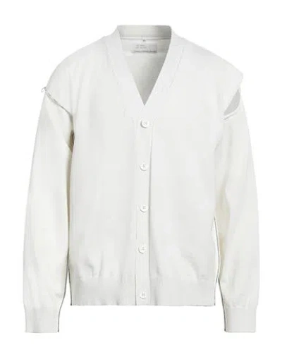 Mm6 Maison Margiela Man Cardigan Cream Size Xl Polyester, Viscose In White