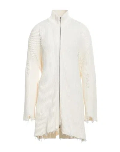 Mm6 Maison Margiela Man Cardigan Off White Size S Cotton, Wool In Neutral