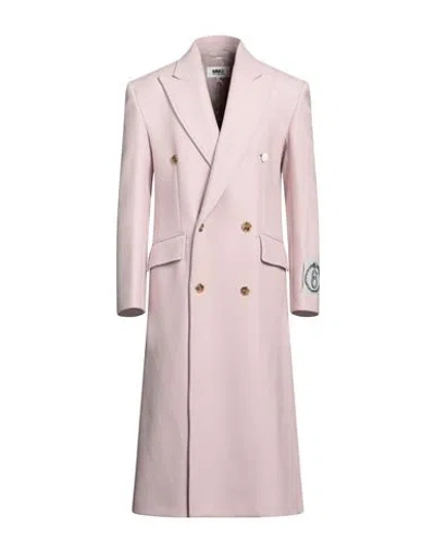 Mm6 Maison Margiela Man Coat Pink Size 40 Wool, Polyamide