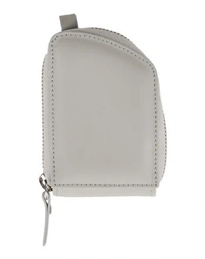 Mm6 Maison Margiela Man Coin Purse Light Grey Size - Cow Leather In White