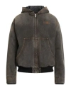 Mm6 Maison Margiela Man Denim Outerwear Brown Size 40 Cotton In Gray