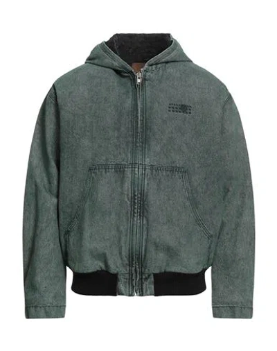 Mm6 Maison Margiela Man Denim Outerwear Green Size 42 Cotton
