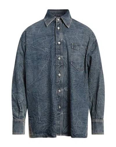 Mm6 Maison Margiela Man Denim Shirt Blue Size 36 Cotton