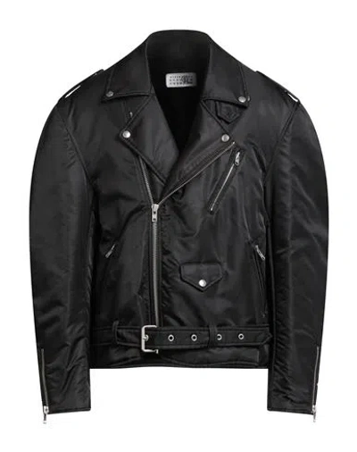 Mm6 Maison Margiela Mm6 By Maison Margiela Nylon Biker Jacket With Adjustable Belt And Multiple Pockets In Black