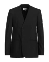 Mm6 Maison Margiela Man Jacket Black Size 42 Polyester, Virgin Wool, Elastane In Black