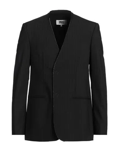 Mm6 Maison Margiela Man Jacket Black Size 42 Polyester, Virgin Wool, Elastane