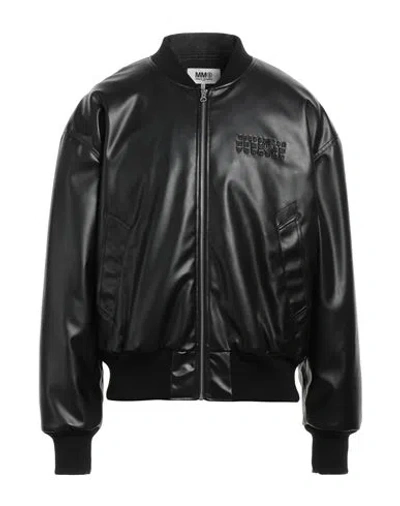 Mm6 Maison Margiela Man Jacket Black Size S Polyester, Polyurethane Coated, Acrylic, Wool, Polyamide In Black