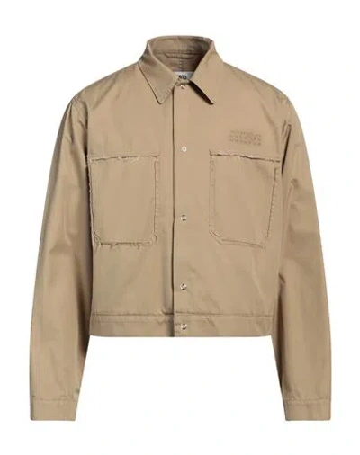 Mm6 Maison Margiela Man Jacket Camel Size 42 Cotton In Beige