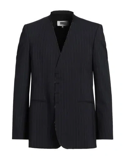 Mm6 Maison Margiela Man Jacket Midnight Blue Size 36 Polyester, Virgin Wool, Elastane
