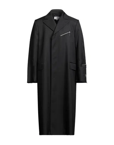 Mm6 Maison Margiela Man Overcoat & Trench Coat Black Size 38 Polyester