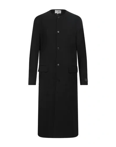 Mm6 Maison Margiela Man Overcoat & Trench Coat Black Size 38 Polyester, Viscose, Elastane