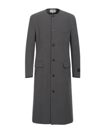 Mm6 Maison Margiela Man Overcoat & Trench Coat Grey Size 38 Polyester, Viscose, Elastane In Gray