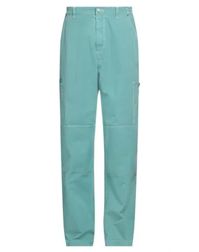 Mm6 Maison Margiela Man Pants Turquoise Size L Cotton In Blue
