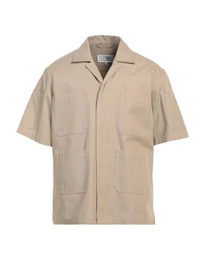 Mm6 Maison Margiela Man Shirt Beige Size 38 Cotton