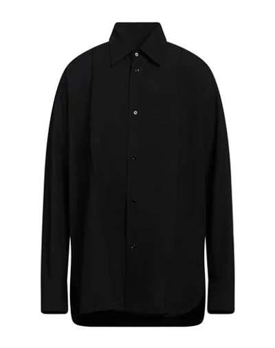 Mm6 Maison Margiela Man Shirt Black Size S Polyester, Viscose, Elastane