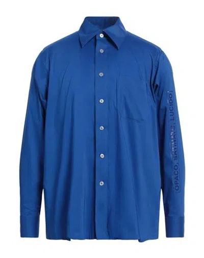 Mm6 Maison Margiela Man Shirt Blue Size 36 Cotton, Polyester