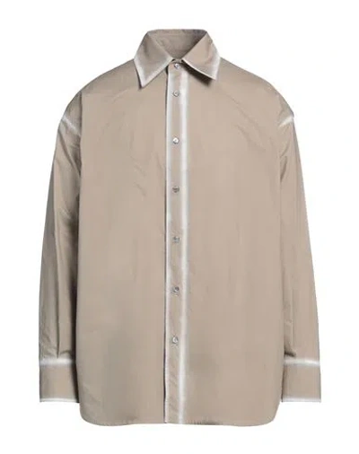 Mm6 Maison Margiela Man Shirt Khaki Size 40 Cotton In Beige