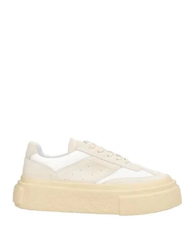 Mm6 Maison Margiela Man Sneakers Beige Size 7 Leather, Textile Fibers In Sand