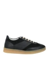 Mm6 Maison Margiela Lace Up Leather Sneakers In Black