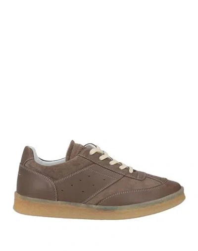 Mm6 Maison Margiela Man Sneakers Chocolate Brown Size 8 Leather