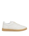 Mm6 Maison Margiela Leather Low-top Sneakers Perforated Silhouette In White