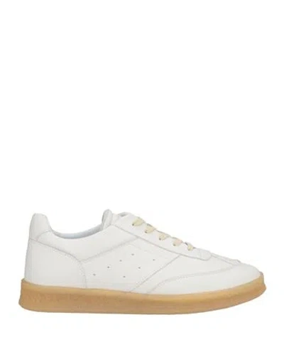 Mm6 Maison Margiela Man Sneakers Off White Size 9 Leather