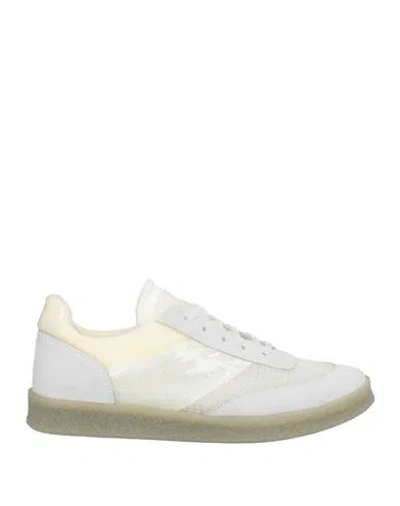 Mm6 Maison Margiela Man Sneakers Off White Size 9 Leather, Textile Fibers