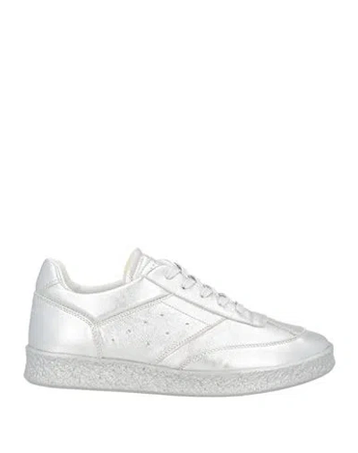Mm6 Maison Margiela Man Sneakers Silver Size 9 Leather