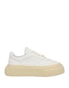Mm6 Maison Margiela Chunky Gambetta Leather Sneakers In White