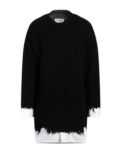 Mm6 Maison Margiela Man Sweater Black Size M Polyester, Wool, Cotton In Black