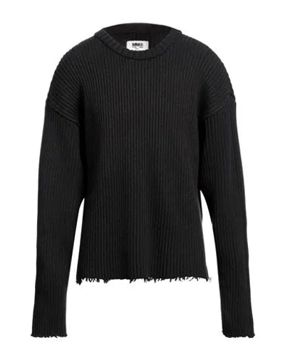 Mm6 Maison Margiela Man Sweater Black Size L Cotton, Wool, Polyamide, Elastane