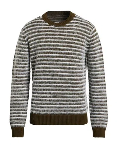 Mm6 Maison Margiela Man Sweater Military Green Size S Acrylic, Virgin Wool, Polyamide In Black
