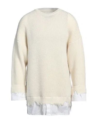 MM6 MAISON MARGIELA MM6 MAISON MARGIELA MAN SWEATER IVORY SIZE M POLYESTER, WOOL, COTTON