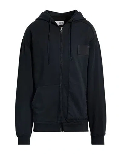 Mm6 Maison Margiela Man Sweatshirt Black Size L Cotton, Elastane
