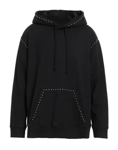Mm6 Maison Margiela Man Sweatshirt Black Size Xl Cotton, Elastane, Aluminum