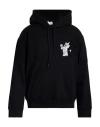 Mm6 Maison Margiela Unbrushed Sweat Jersey Hooded Sweatshirt In Black