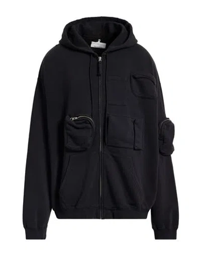 Mm6 Maison Margiela Man Sweatshirt Charcoal Size Xxl Cotton In Black